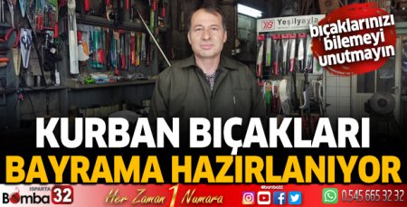 Kurban bıçakları bileniyor