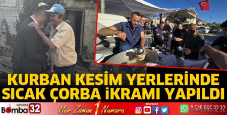 Kurban kesim yerlerinde sıcak çorba ikramı