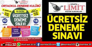 LİMİT EĞİTİM KURUMLARINDAN ÜCRETSİZ DENEME SINAVI