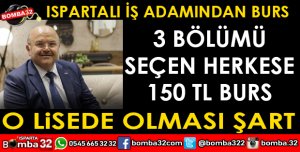LİSEDE O 3 BÖLÜMDEN BİRİNİ TERCİH EDEN HER ÖĞRENCİYE 150 TL BURS VERECEK