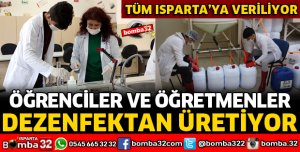 LİSEDE SERİ DEZENFEKTAN ÜRETİMİNE GEÇİLDİ