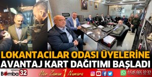 Lokantacılar odası üyelerine avantaj kart dağıtımı başladı