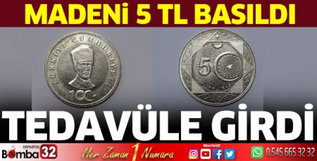 Madeni 5 TL basıldı
