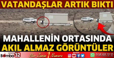 Mahallenin ortasında akıl almaz görüntüler