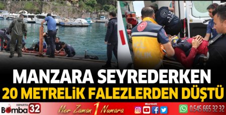Manzara seyrederken 20 metrelik falezlerden düştü