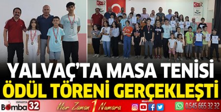 Masa tenisi ödül töreni gerçekleşti