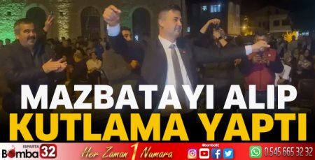 Mazbatayı alıp, kutlama yaptı