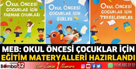 MEB: Okul öncesi çocuklar için eğitim materyalleri hazırlandı