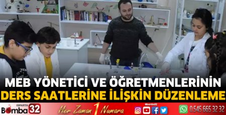 MEB yönetici ve öğretmenlerinin ders saatlerine ilişkin düzenleme