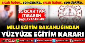 MEB'TEN YÜZ YÜZE EĞİTİM KARARI