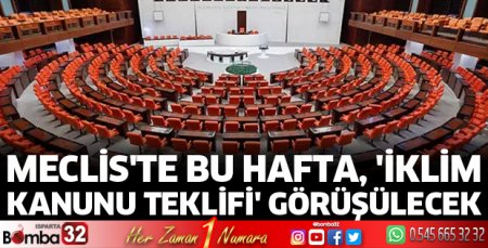 Meclis'te bu hafta, 'İklim Kanunu Teklifi' görüşülecek