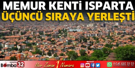 Memur kenti Isparta üçüncü sıraya yerleşti