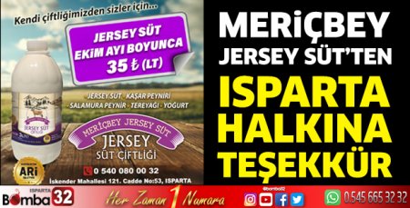 Meriçbey Jersey Süt'ten teşekkür