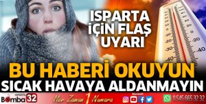Meteorolojiden Isparta uyarısı