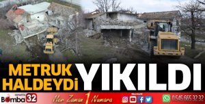 Metruk halde kalan eski halı yıkama fabrikası yıkıldı