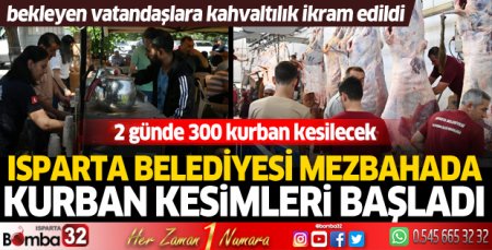Mezbahada hayvan kesimleri başladı: 2 günde 300 kurban kesilecek