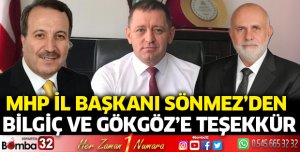 MHP İl Başkanı Sönmez'den Bilgiç ve Gökgöz'e teşekkür