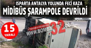 Midibüs Şarampole Devrildi