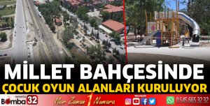 Millet Bahçesinde çocuk oyun alanları kuruluyor