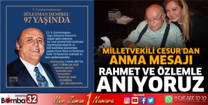 Milletvekili Cesur'dan Demirel'i anma mesajı