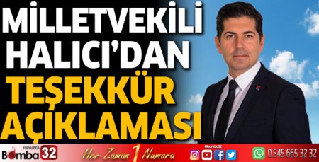 Milletvekili Yalım Halıcı'dan teşekkür mesajı