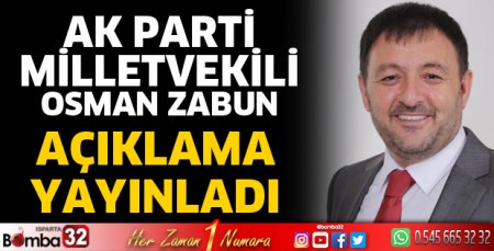 Milletvekili Zabun açıklama yayınladı