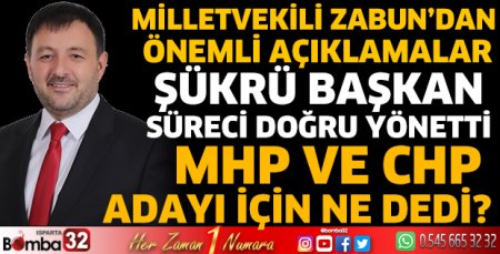 Milletvekili Zabun’dan önemli açıklamalar