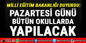 MİLLİ EĞİTİM BAKANLIĞI DUYURDU