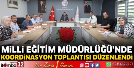 Milli Eğitim Müdürlüğü’nde koordinasyon toplantısı