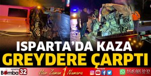 Minibüs greydere çarptı