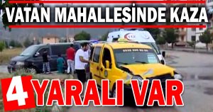 Minibüs ile taksi çarpıştı: 4 yaralı