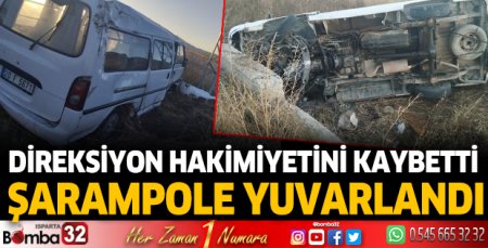 Minibüs şarampole devrildi