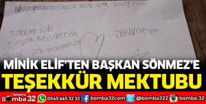 MİNİK ELİF'TEN TEŞEKKÜR MEKTUBU