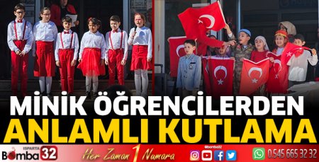 Minik öğrencilerden anlamlı kutlama
