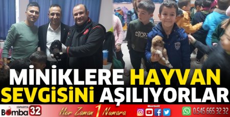 Miniklere hayvan sevgisini aşıladılar