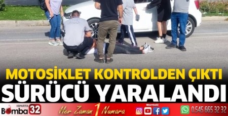Motosiklet devrildi