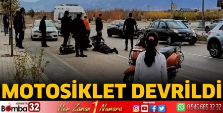 Motosiklet devrildi