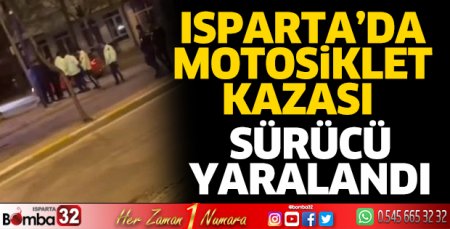 Motosiklet devrildi sürücüsü yaralandı 