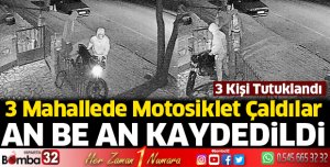 Motosiklet hırsızı 3 şüpheli tutuklandı