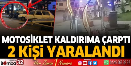 Motosiklet kaldırıma çarptı 2 yaralı