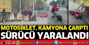 Motosiklet, kamyona çarptı
