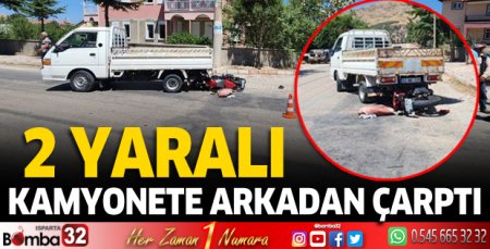 Motosiklet kamyonete arkadan çarptı