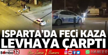 Motosiklet levhaya çarptı
