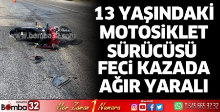 Motosiklet sürücüsü ağır yaralı