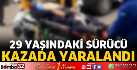Motosiklet sürücüsü kazada yaralandı