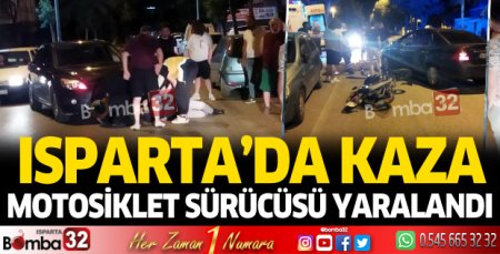 Motosiklet sürücüsü yaralandı