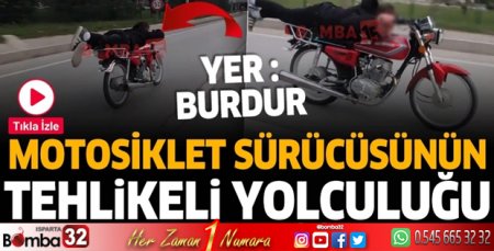 Motosiklet sürücüsünün tehlikeli yolculuğu