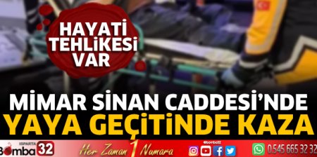 Motosiklet yayaya çarptı 