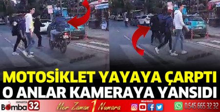 Motosiklet yayaya çarptı