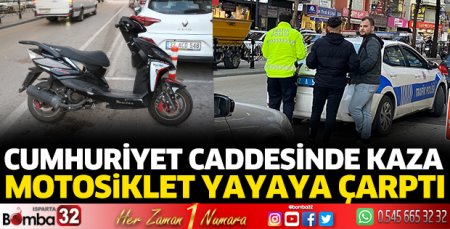 Motosiklet yayaya çarptı